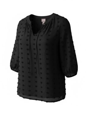 Chicos 3D dot chiffon top, size 1, medium